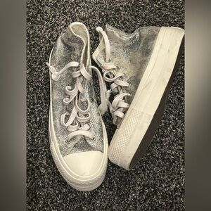 Converse silver dust high top platform size 6.5